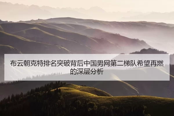 布云朝克特排名突破背后中国男网第二梯队希望再燃的深层分析
